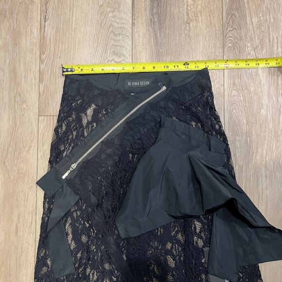 XD XENIA DESIGN Women's Lace & Taffeta Mela Pareo Skirt Size S In Black - Picture 9 of 13